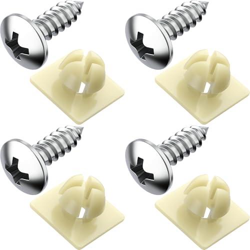 PRIME AVE License Plate Screws with Nylon Inserts Rust Proof License Plate Screws for Securing License Plates, Frames & Covers