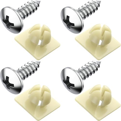 PRIME AVE License Plate Screws with Nylon Inserts Rust Proof License Plate Screws for Securing License Plates, Frames & Covers