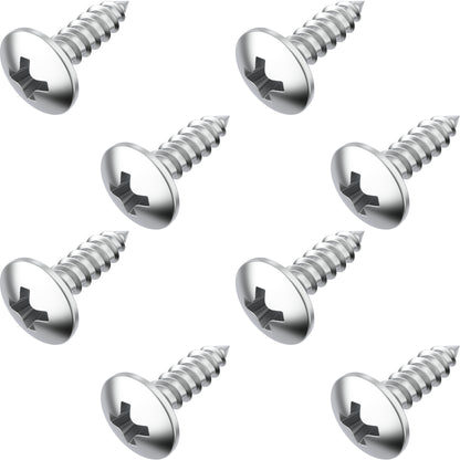 Prime Ave Stainless Steel License Plate Screws Compatible with Chrysler Dodge RAM Jeep (Pack of 8)