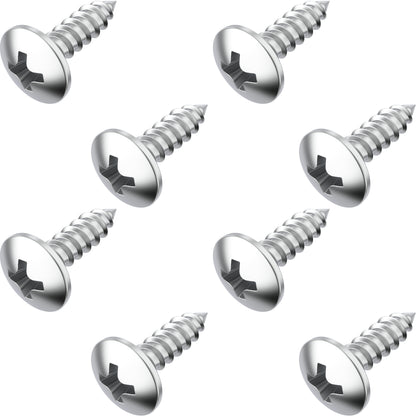 Prime Ave Stainless Steel License Plate Screws Compatible with Ford Lincoln (Pack of 8)